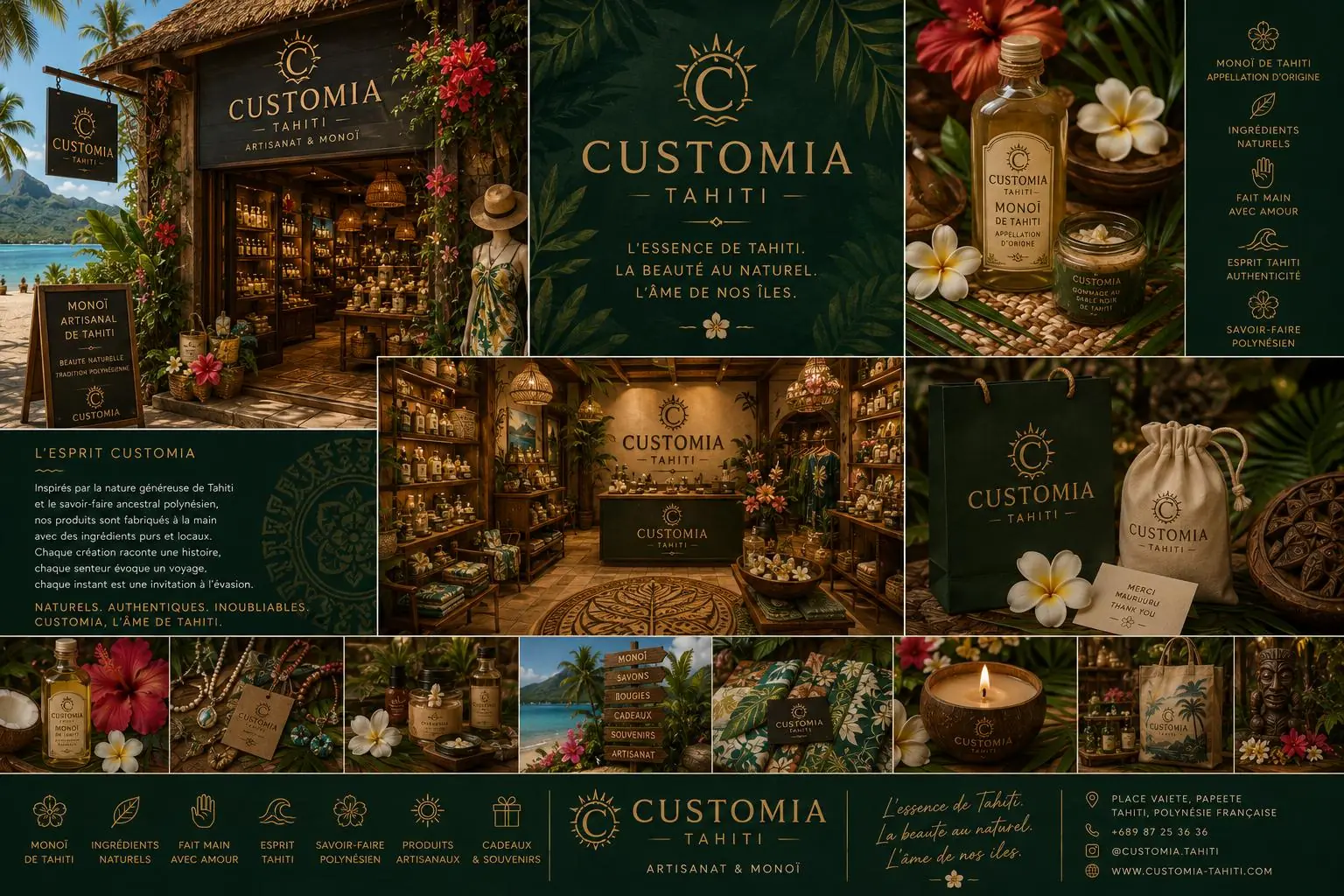 Customia Tahiti — artisanat et monoï, l'âme de nos îles