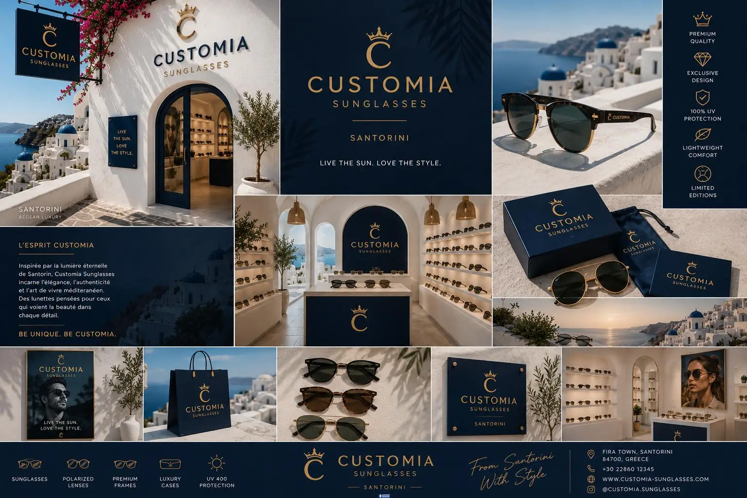Customia Sunglasses — boutique de Santorin