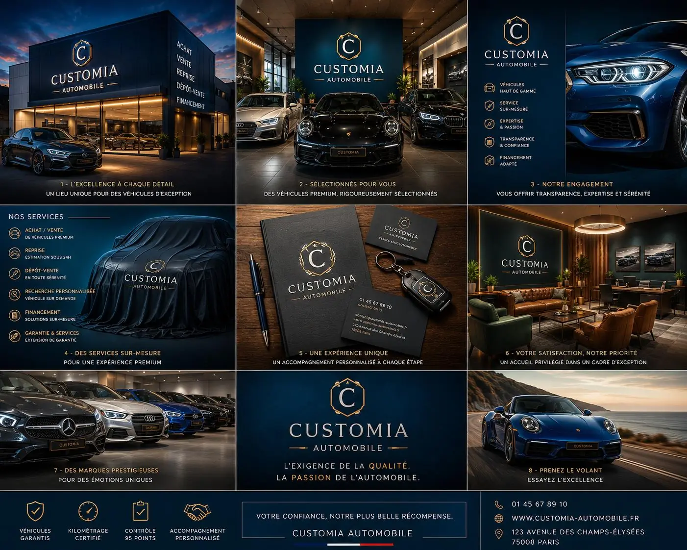 Customia Automobile — véhicules premium, avenue des Champs-Élysées