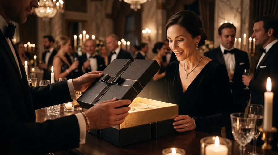 Le moment où tout s'arrête — un coffret Customia ouvert au milieu d'une soirée